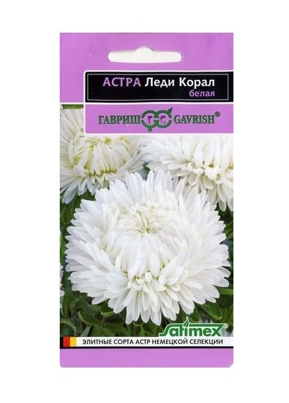 Однолетник Астра Леди Корал белая Эксклюзив Гавриш