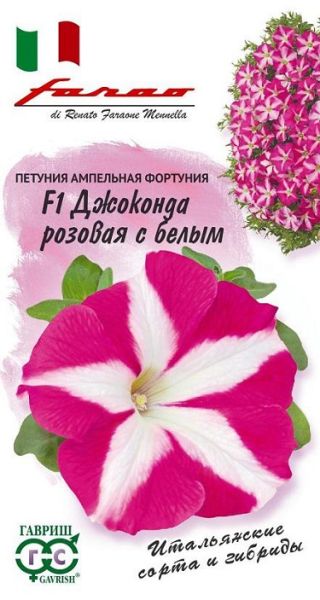 Однолетник Петуния Джоконда розовая с белым F1 (Фортуния) мн. Гранул. Пробирка Фарао Н16 Гавриш