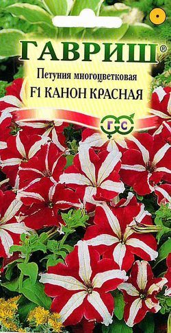 Однолетник Петуния Канон Бело-красная  F1 гранул. пробирка Гавриш