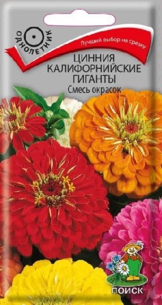 Однолетник Цинния Калифорнийские гиганты Смесь окрасок ЦВ Поиск