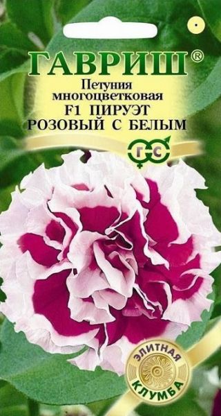 Однолетник Петуния Пируэт розовый с белым F1 махр. Гранул. проб. Элитная клумба Гавриш