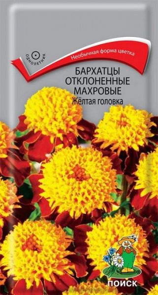 Однолетник Бархатцы откл. махр. Желтая головка ЦВ Поиск