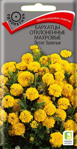 Однолетник Бархатцы откл. махр. Петит золотые ЦВ Поиск