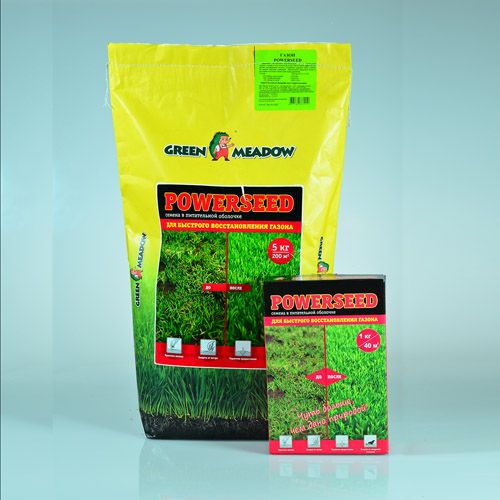 Газонная трава POWERSEED ДЛЯ ВОССТАНОВЛЕНИЯ В ПИТАТЕЛЬНОЙ ОБОЛОЧКЕ GREEN MEADOW