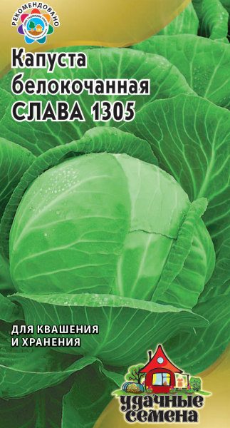 Капуста белокочанная СЛАВА 1305 Уд.с. семян больше Гавриш